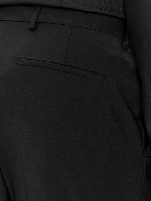 CK Elegante pantal&oacute;n de mezcla de lana de corte entallado ck negro - Pantalones