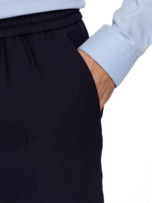 CK Pantalones de lana de pierna recta Calvin Navy - Pantalones