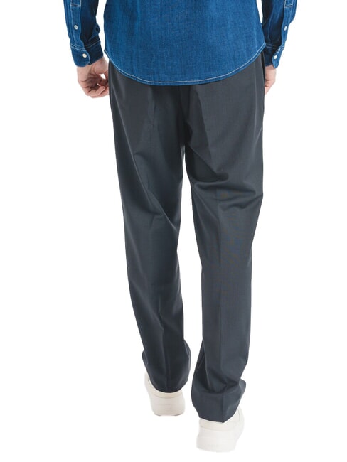 CK Pantalones de mezcla de lana de corte entallado negro - Pantalones