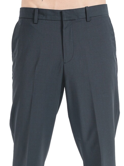 CK Pantalones de mezcla de lana de corte entallado negro - Pantalones