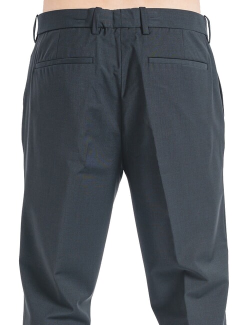 CK Pantalones de mezcla de lana de corte entallado negro - Pantalones