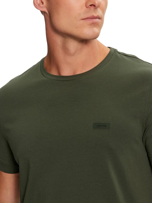 CK Camiseta de manga corta elástica y ajustada bosque de medianoche - camiseta