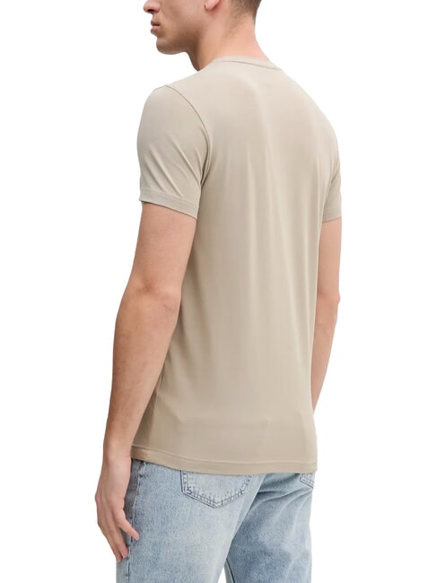 CK Camiseta de manga corta elástica y ajustada beige piedra - camiseta