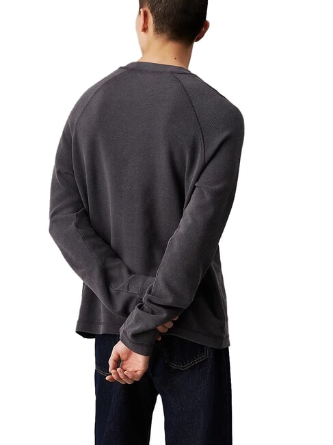 CK JEANS Camiseta de manga larga con tejido gofre &eacute;bano - camiseta