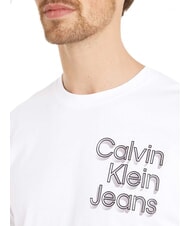 CALVIN KLEIN CK JEANS Camiseta de manga corta con estampado de logotipo en 3D blanco brillante - camiseta - 3