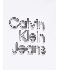 CALVIN KLEIN CK JEANS Camiseta de manga corta con estampado de logotipo en 3D blanco brillante - camiseta - 4