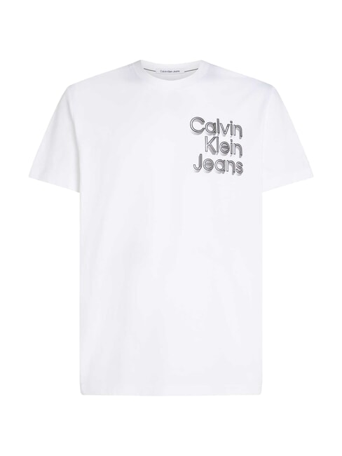 CK JEANS Camiseta de manga corta con estampado de logotipo en 3D blanco brillante - camiseta