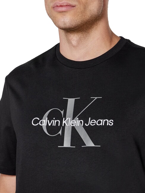 CK JEANS Camiseta de algod&oacute;n de manga corta con logotipo negro - camiseta