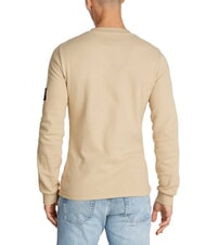 CALVIN KLEIN CK JEANS Suéter de cuello redondo y manga larga con diseño de gofre - camiseta