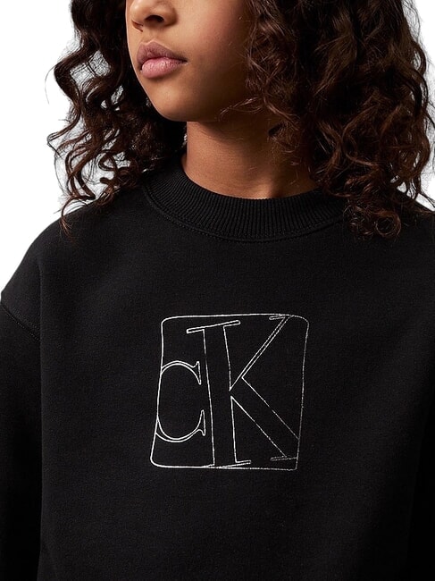 CK KIDS Sudadera de cuello redondo con estampado ck negro - Sudadera Beb&eacute;
