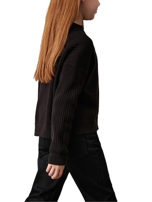 CK KIDS Suéter de cuello redondo de algodón ck negro - Suéteres para niños