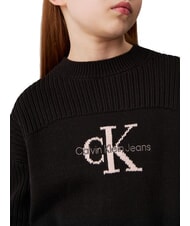 CALVIN KLEIN CK KIDS Suéter de cuello redondo de algodón ck negro - Suéteres para niños - 3