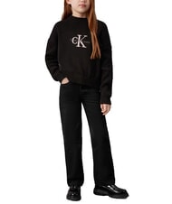 CALVIN KLEIN CK KIDS Suéter de cuello redondo de algodón ck negro - Suéteres para niños - 4
