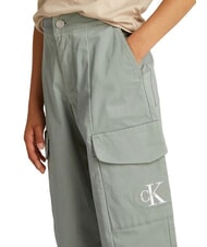 CALVIN KLEIN CK KIDS Pantalones cargo de algodón para niñas verde meteorito - pantalones para niños - 3
