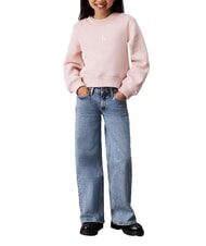 CALVIN KLEIN CK KIDS Vaqueros anchos y de corte relajado para niñas sal y pimienta azul - pantalones para niños - 4