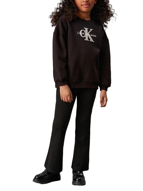 CK KIDS Pantalones de raya diplom&aacute;tica de cintura alta para ni&ntilde;as ck negro - pantalones para ni&ntilde;os