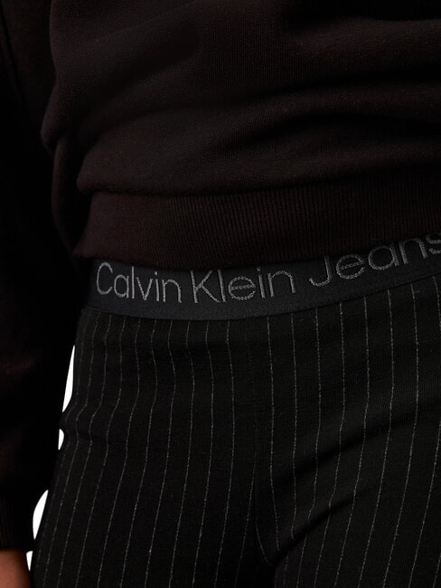 CK KIDS Pantalones de raya diplomática de cintura alta para niñas ck negro - pantalones para niños