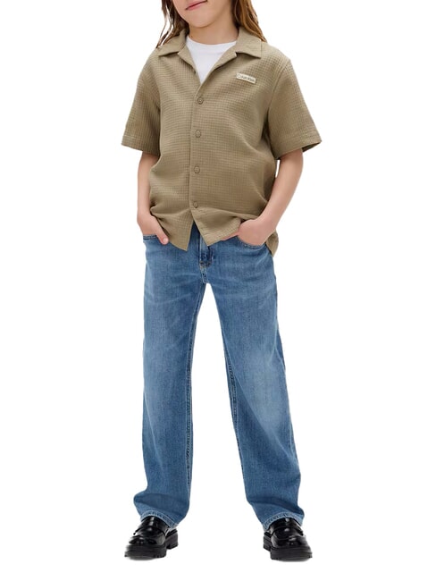 CK KIDS Vaqueros de pierna ancha para niños héroe azul lavado - pantalones para niños