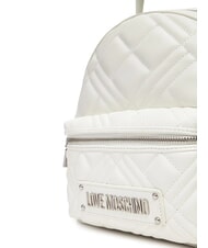 LOVE MOSCHINO QUILTED Mochila con bolsillo blanco - Bolsos Mujer - 4