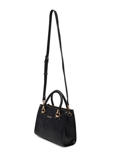 MANHATTAN Bolso pequeño con logotipo en relieve NEGRO - Bolsos Mujer