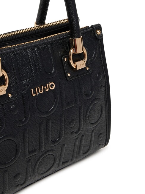 MANHATTAN Bolso pequeño con logotipo en relieve NEGRO - Bolsos Mujer