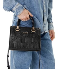 LIUJO MANHATTAN Bolso pequeño con logotipo en relieve NEGRO - Bolsos Mujer - 5