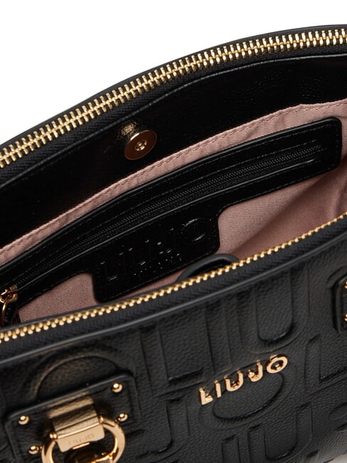 MANHATTAN Bolso pequeño con logotipo en relieve NEGRO - Bolsos Mujer