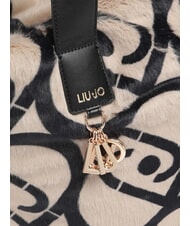 LIUJO VERRY Bolso grande de peluche tipo hobo neutro/negro - Bolsos Mujer - 3