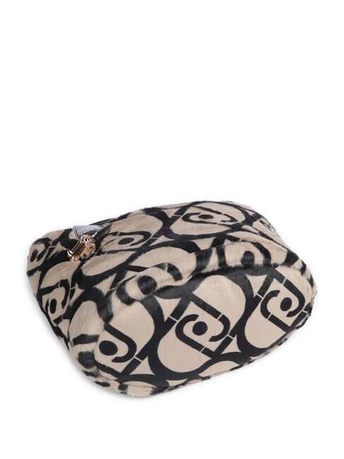 VERRY Bolso grande de peluche tipo hobo neutro/negro - Bolsos Mujer
