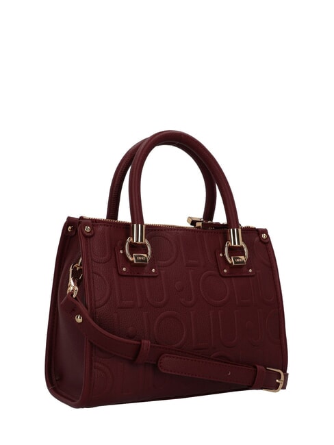 MANHATTAN Bolso pequeño con logotipo en relieve vino tinto - Bolsos Mujer
