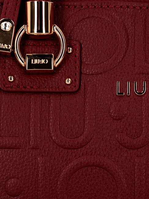MANHATTAN Bolso pequeño con logotipo en relieve vino tinto - Bolsos Mujer