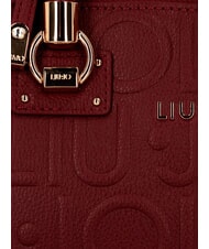 LIUJO MANHATTAN Bolso pequeño con logotipo en relieve vino tinto - Bolsos Mujer - 4
