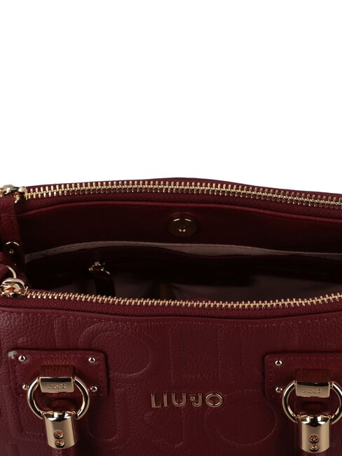 MANHATTAN Bolso pequeño con logotipo en relieve vino tinto - Bolsos Mujer