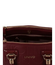 LIUJO MANHATTAN Bolso pequeño con logotipo en relieve vino tinto - Bolsos Mujer - 5