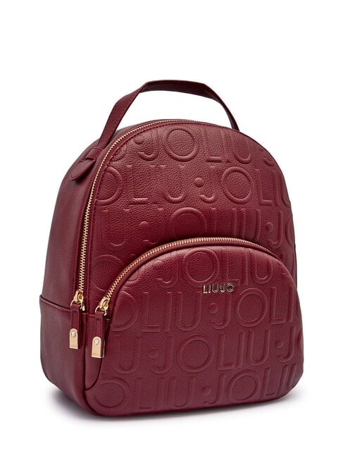 MANHATTAN Mochila mediana con logo en relieve vino tinto - Bolsos Mujer