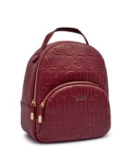 LIUJO MANHATTAN Mochila mediana con logo en relieve vino tinto - Bolsos Mujer - 2
