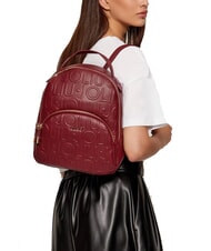LIUJO MANHATTAN Mochila mediana con logo en relieve vino tinto - Bolsos Mujer - 5