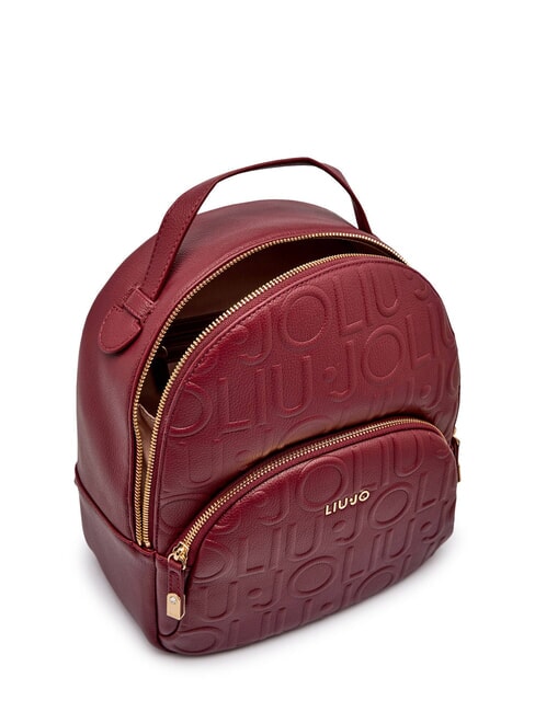 MANHATTAN Mochila mediana con logo en relieve vino tinto - Bolsos Mujer