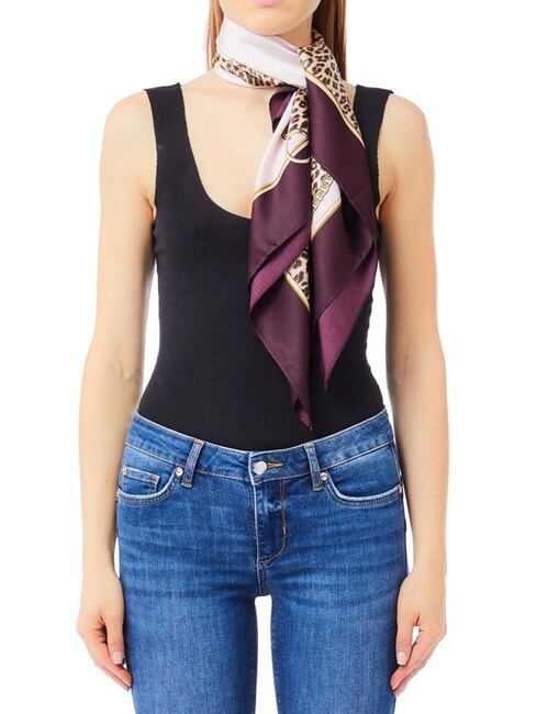 MIX PRINT Bufanda con estampado integral berenjena roja animalier - Bufandas