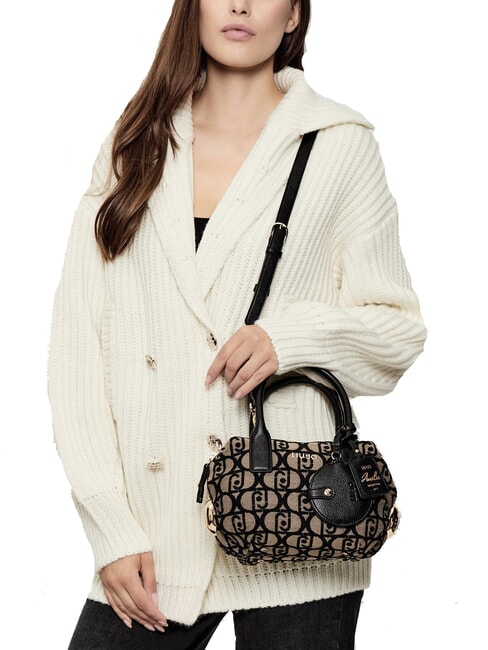 AMELIE Baúl pequeño de tela jacquard tabaco - Bolsos Mujer