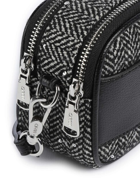 RIDHI Mini bolso de hombro en tejido de espiga NEGRO - Bolsos Mujer