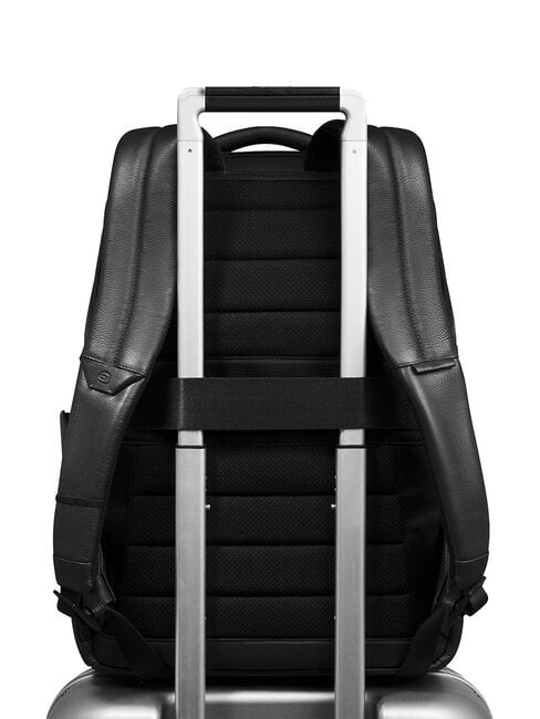 RUSSEL Mochila de cuero para port&aacute;til de 15,6" negro - Mochilas para port&aacute;til