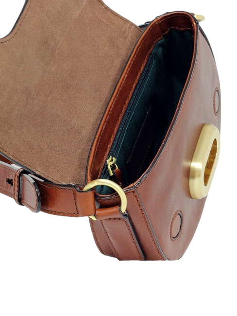 ILARIA Mini bolso de hombro de piel BROWN - Bolsos Mujer