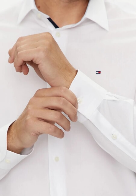 TH Cotton Camisa de manga larga blanco óptico - Camisas de hombre