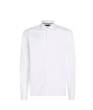 TOMMY HILFIGER TH  Camisa de mezcla de algodón blanco óptico - Camisas de hombre - 3