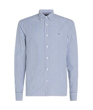 TOMMY HILFIGER TH Stripes Camisa de algod&oacute;n azul medio / blanco &oacute;ptico - Camisas de hombre - 4