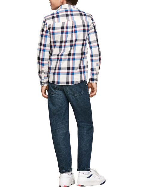 TH KIDS Camisa de tart&aacute;n &iacute;ndigo vibrante - camisas para ni&ntilde;os