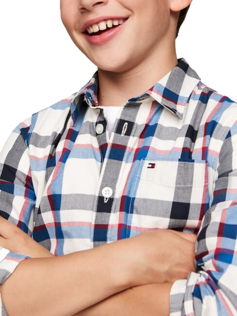 TH KIDS Camisa de tart&aacute;n &iacute;ndigo vibrante - camisas para ni&ntilde;os