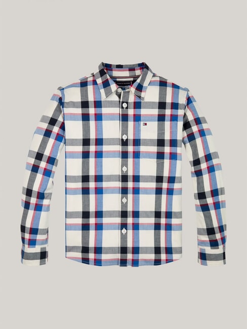 TH KIDS Camisa de tart&aacute;n &iacute;ndigo vibrante - camisas para ni&ntilde;os