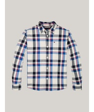 TOMMY HILFIGER TH KIDS Camisa de tart&aacute;n &iacute;ndigo vibrante - camisas para ni&ntilde;os - 4